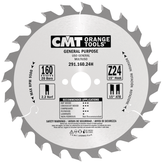 CMT savklinge 160x2,2x20 mm. Z24W