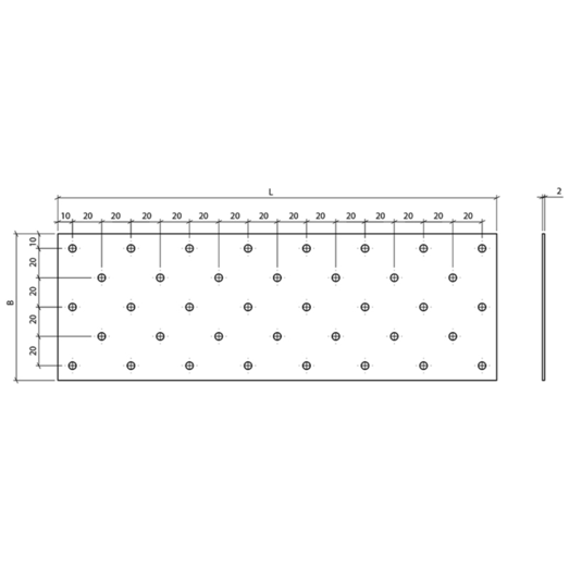 Paslode normplade 80x200x2 mm varmforz.