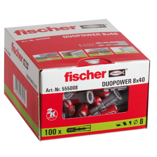 Fischer DuoPower universaldyvel 8x40 mm 100 stk.