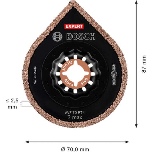 Bosch Expert 3 max AVZ70RT4 Starlock+ fræseplade til multicutter