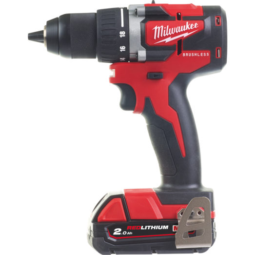 Milwaukee M18 CBLDD-202C 18V bore-/skruemaskine 2x2.0 Ah inkl. kuffert