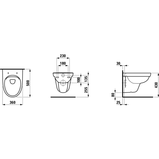 Laufen Kompas væghængt toilet hvid