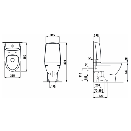 Laufen Pro-N toilet m/skjult P-lås hvid