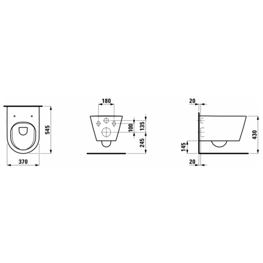 Laufen Kartell væghængt toilet Glossy sort