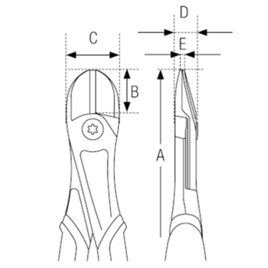 Bahco ergo sidebidetang 180 mm