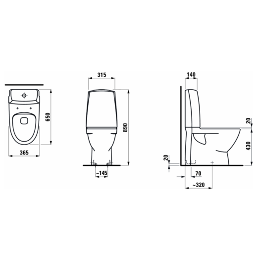 Laufen Pro-N toilet m/skjult S-lås hvid 