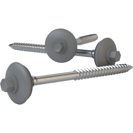 Swisspearl 100 tagskrue m/tætningsskive 6x100 mm grå 100 stk