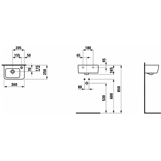 Laufen Pro håndvask 280x180x370 mm hvid