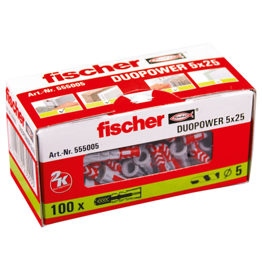 Fischer DuoPower dyvel 5x25 mm 100 stk