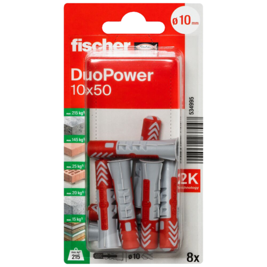 Fischer DuoPower universaldybel 10x50 mm 8 stk