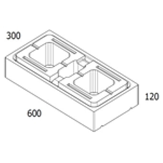 RBR Nordic-Wall bloksten, 60x30x12 cm koks