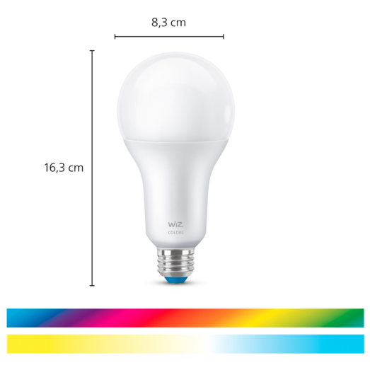 Philips WiZ Wi-Fi LED pære E27 18,5W A80 farve