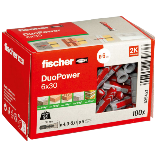 Fischer universaldybel duopower 6x30 DIY 100 stk