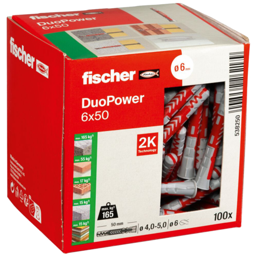 Fischer universaldybel duopower 6x50 DIY 100 stk