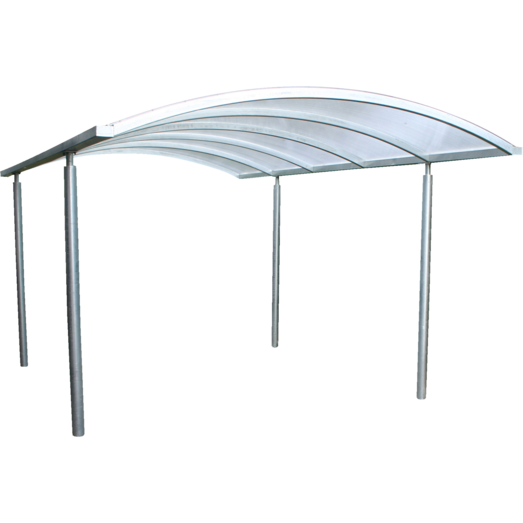 Enkelt stålcarport 3060x5200 mm med buet termotag