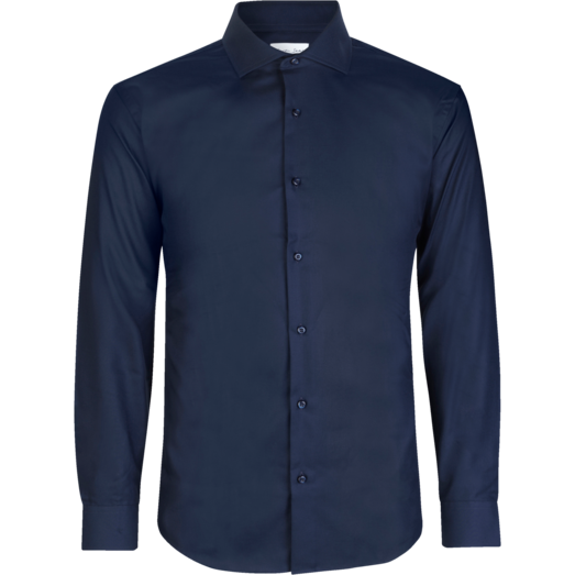 ID Seven Seas Fine Twill modern fit skjorte herre navy