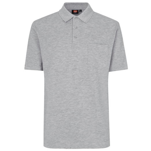 ID klassisk herre poloshirt grå melange