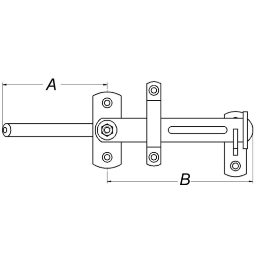 PN stalddørgreb 26-50 mm  varmforzinket sort