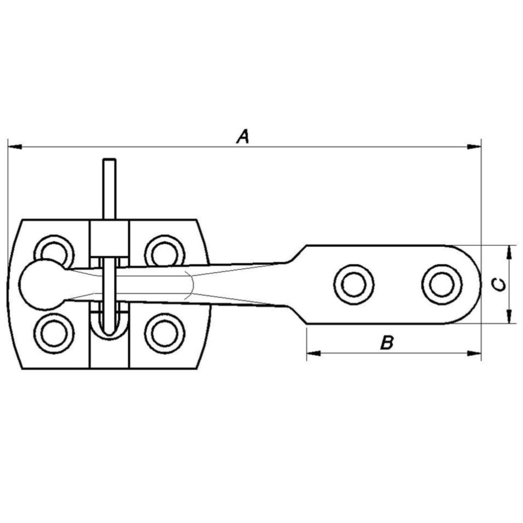 PN glipfald/dørhank til havelåge 120 mm varmforzinket sort