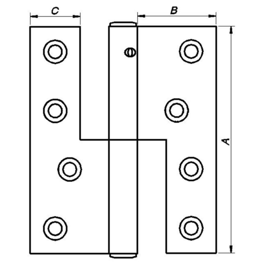 PN vindueshængsel 109x38 mm varmforzinket