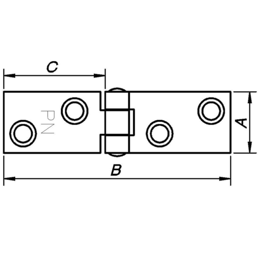 PN Bach Flaps bladhængsel 19x70x32 mm prægalvaniseret