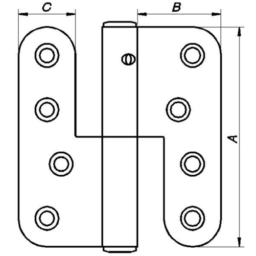 PN vindueshængsel 85x33 mm varmforzinket