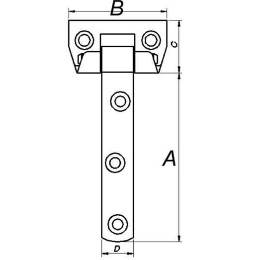 PN tophængsel 96x56x30 mm varmforzinket