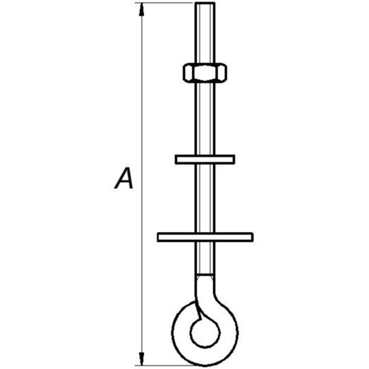 PN øjebolt M6x100 mm. elforzinket