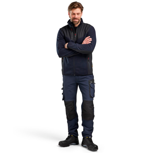 Blåklæder strikket softshell jakke mørk marine/sort