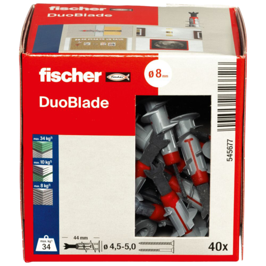 Fischer gipsdyvel duoblade DIY uden skrue 40 stk