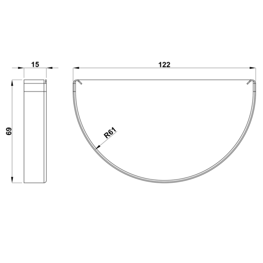 Plastmo endebund nr. 11 zink