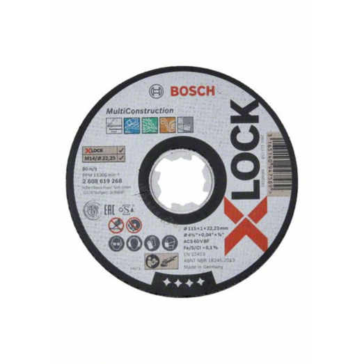 Bosch X-Lock Multi Material skæreskive lige 115x1 mm