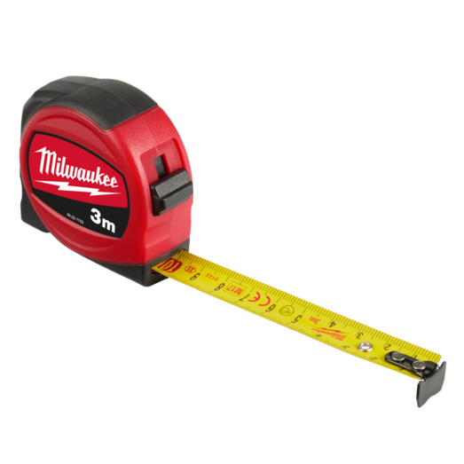 Milwaukee S3/16 mm slimline målebånd 3 m