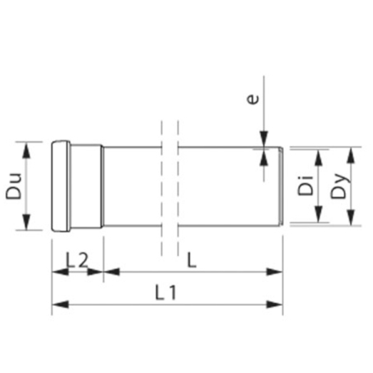 Wavin kloakrør PVC-ML rød 160x1000 mm