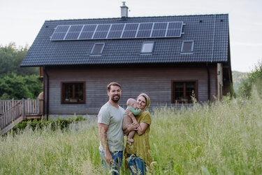 hus med solceller