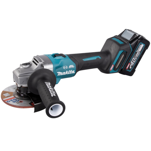 Makita GA005GM201 XGT 40V vinkelsliber 4.0 Ah batteri og lader