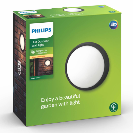 Philips Eagle udendørs væglampe sort