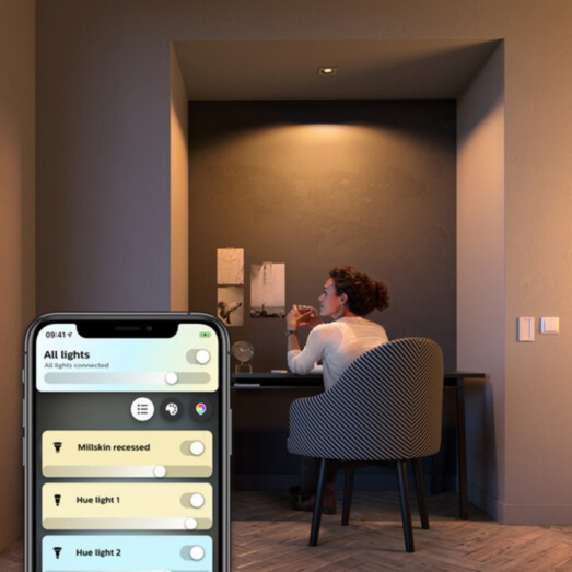 Philips Hue Milliskin indbygningsspot firk. GU10 LED