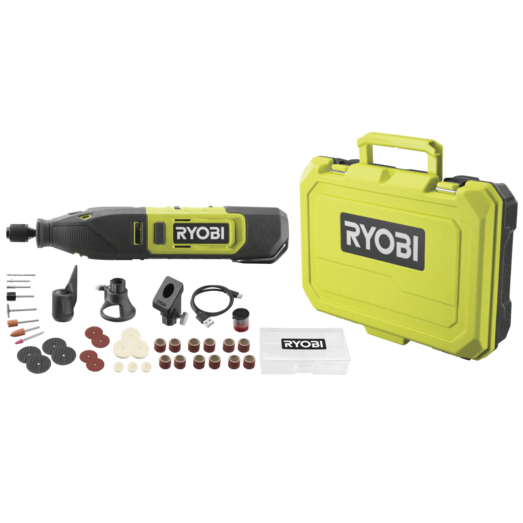 Ryobi RRT12-120BA3 multiværktøj 12V m/3 forsatser og 35 tilbehørsdele