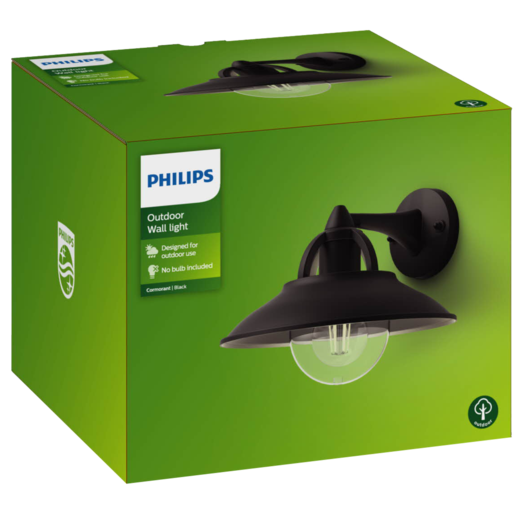 Philips Cormorant udendørs væglampe sort