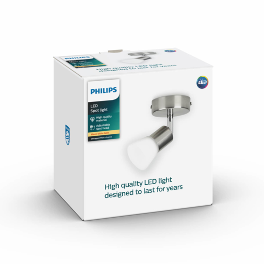 Philips Decagon LED spot 1x4,3W nikkel