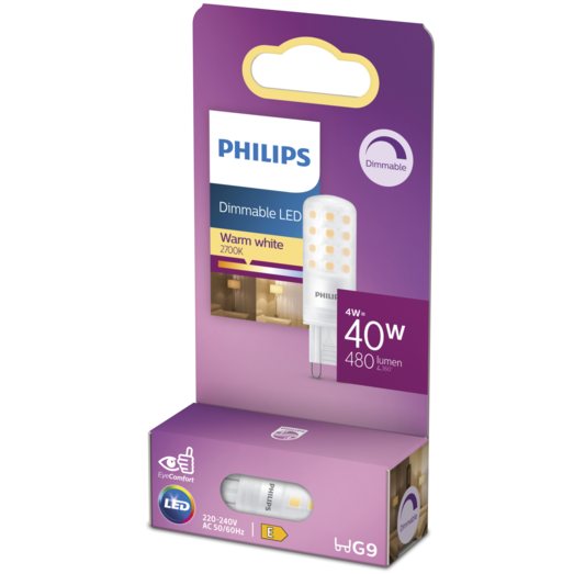 Philips LED stift pære G9 40W 1 pack