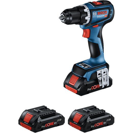 Bosch GSR 18V-90 C bore-/skruemaskine 3x4.0 Ah Procore batteri/lader i L-BOXX