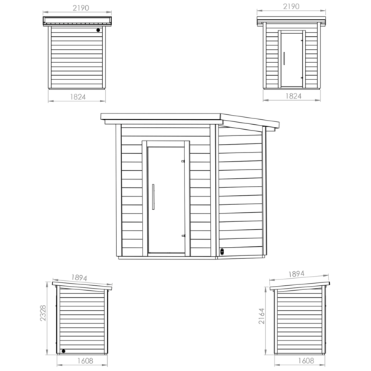 Brico DIY sauna 3-4 personer uden ovn