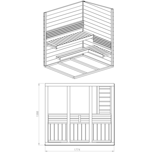 Brico DIY sauna 3-4 personer uden ovn