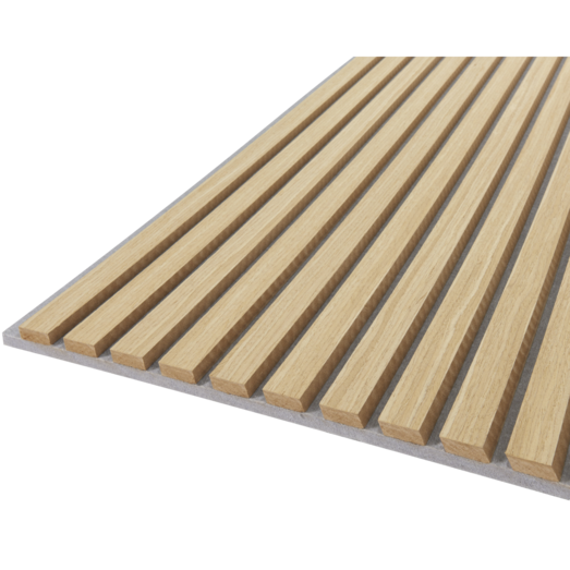 Fibrotech Quanti akustikpanel 18x520x2440 mm light oak m/grå polyester