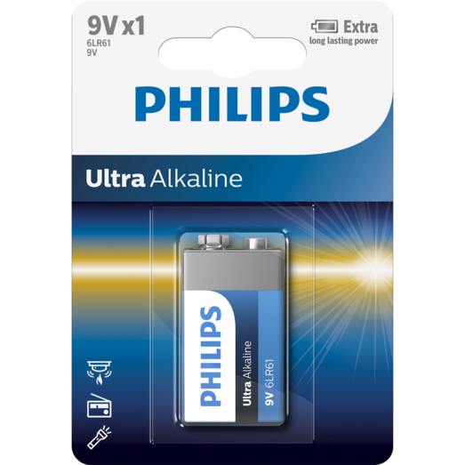 Philips Ultra alkaline 6LR61 batteri 1 stk.