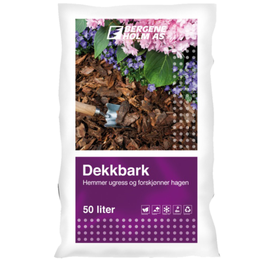 Bergene Holm dækbark 2400 liter, palle med 48 sække á 50 L