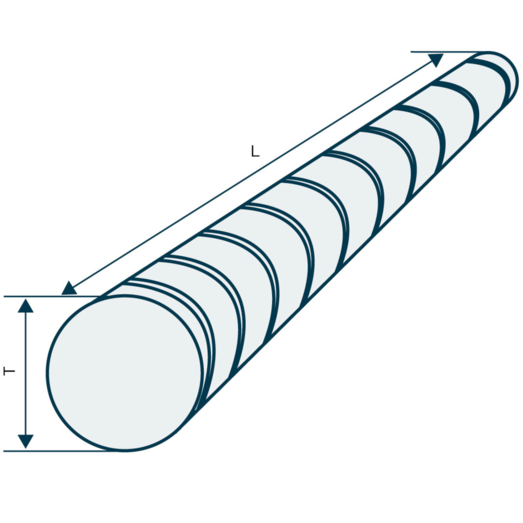 Tibnor B550 ds kamstål 10 mm x 6 m