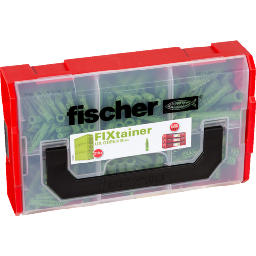 Fischer Fixtainer UX Green sortimentskasse 210 dele